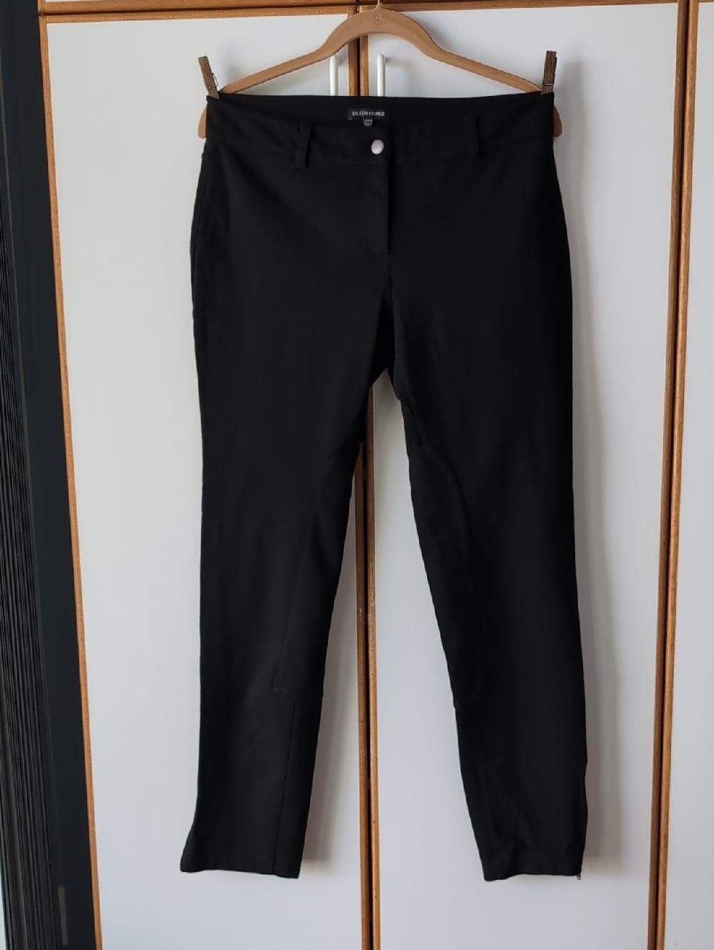 Eileen Fisher Black Riding Zip Ankle Pants S